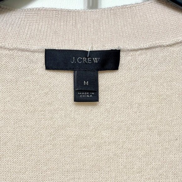 J. Crew Blush Merino Wool Cardigan With Silver Sequin Trim Size M - Picture 7 of 11